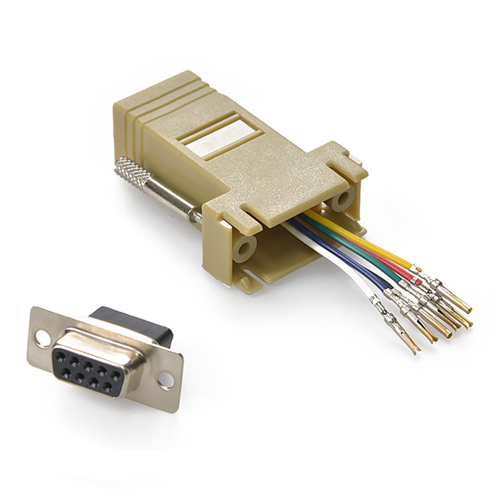 DB9 Female to RJ11/12 (6 wire) Modular Adapter Ivory