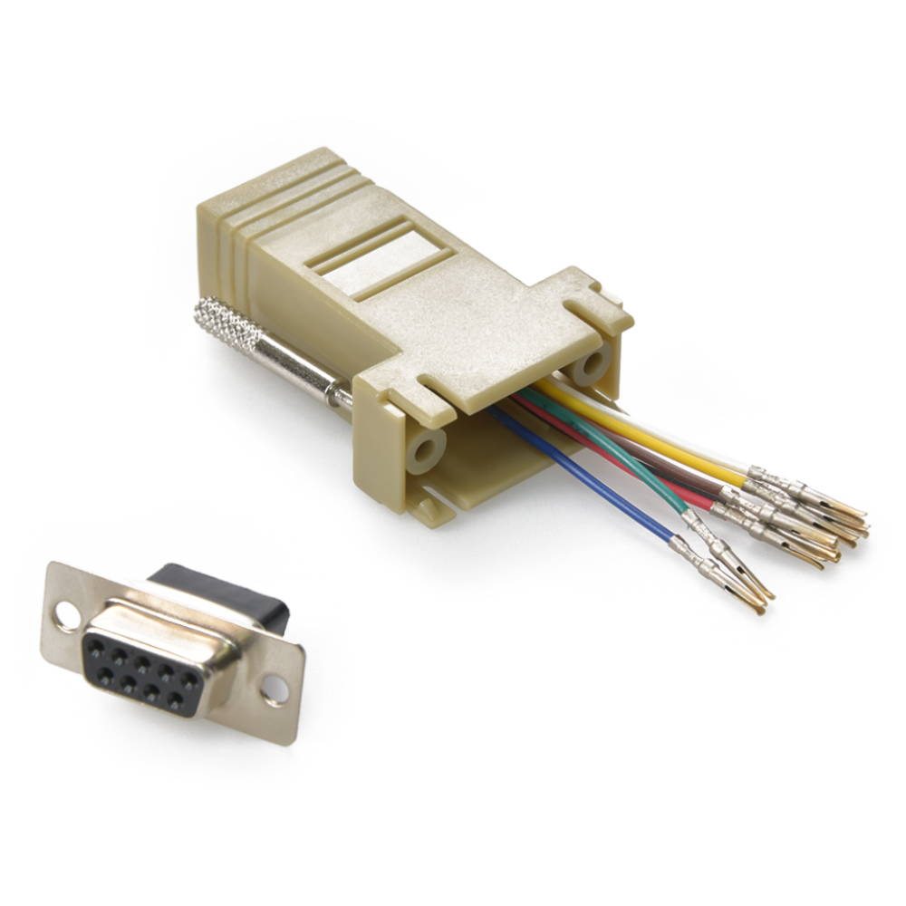 DB9 Female to RJ45 Modular Adapter Ivory