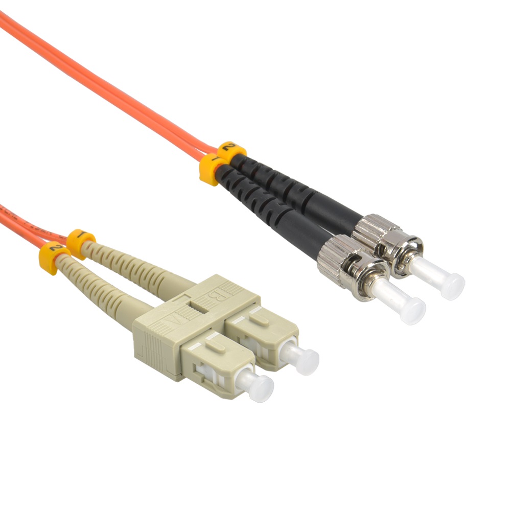 1m ST/UPC-SC/UPC OM1 Multimode Duplex OFNR 2.0mm Fiber Optic Patch Cable