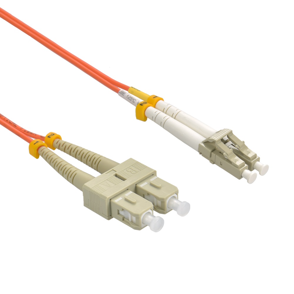 1m LC/UPC SC/UPC OM1 Multimode Duplex OFNR 2.0mm Fiber Optic Patch Cable
