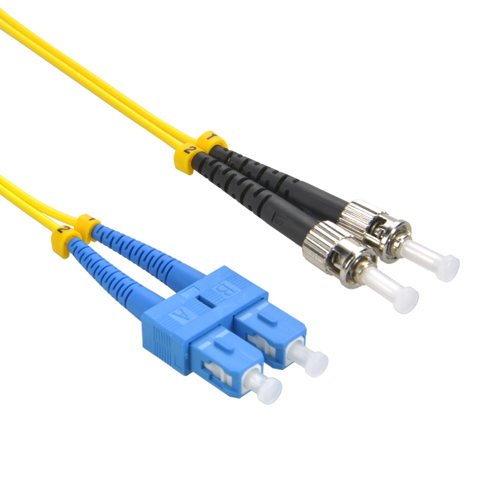 1m ST/UPC-SC/UPC Singlemode Duplex OFNR 2.0mm Fiber Optic Patch Cable