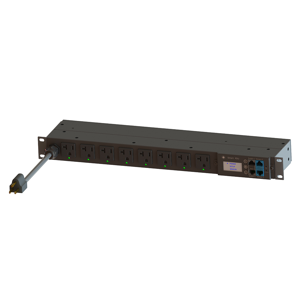 Img for product 19" 1U Rackmount 8-Outlet Smart PDU Metal Case 12Ft Power Cord AC110-120V 15/20A (UL)